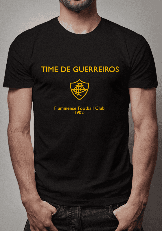 Nome do produto  T SHIRT TIME DE GUERREIRO PRETA/DOURADO