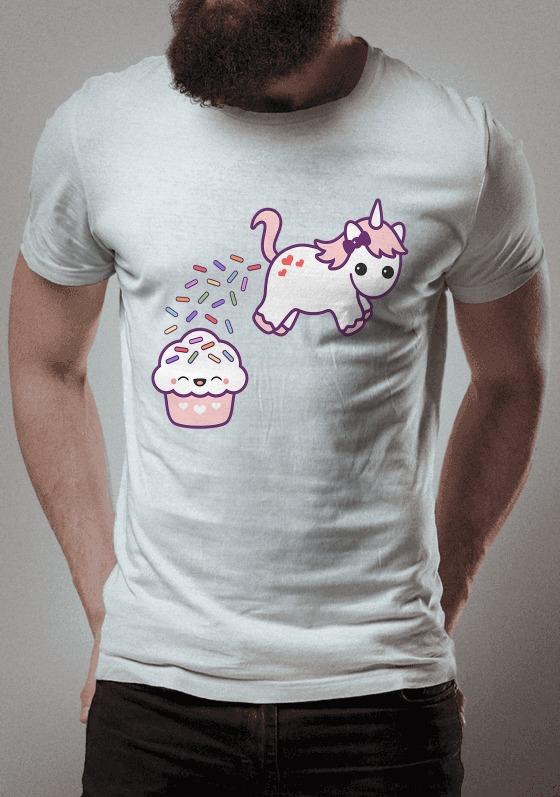Nome do produto  T shirt Unicornio Cake