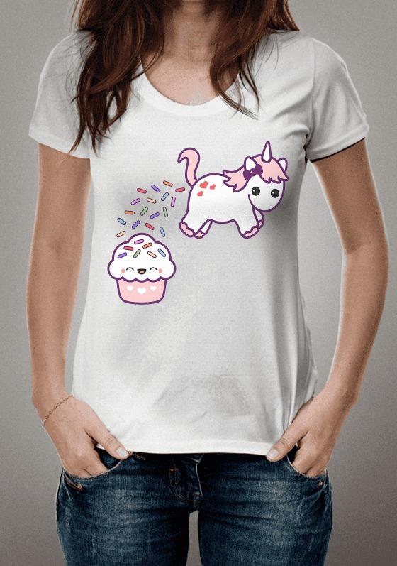 Nome do produto  T shirt Unicornio Cake