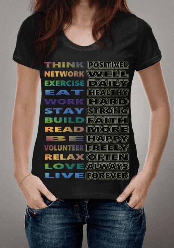Nome do produto  think network exercise eat work stay build read be volunteer relax love live