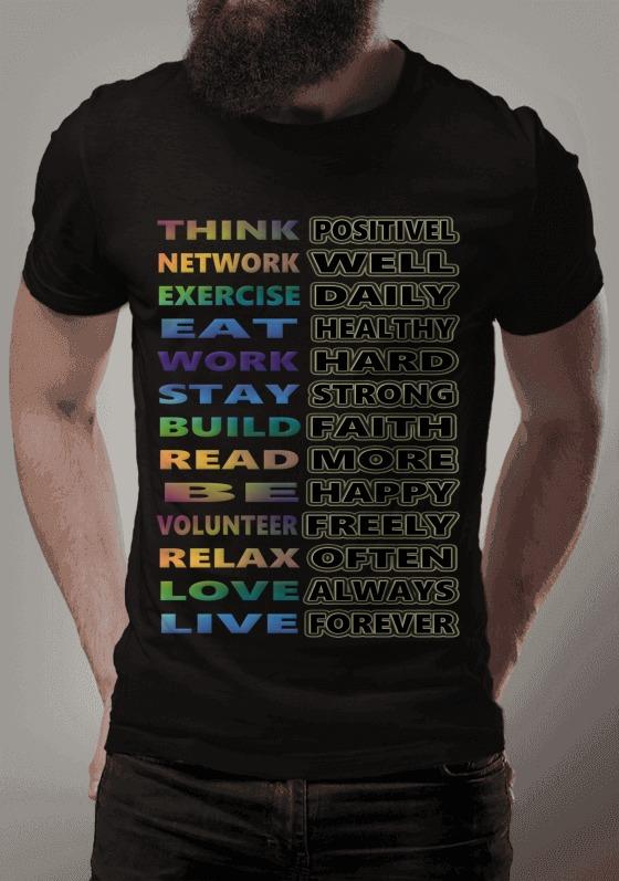 Nome do produto  think network exercise eat work stay build read be volunteer relax love live
