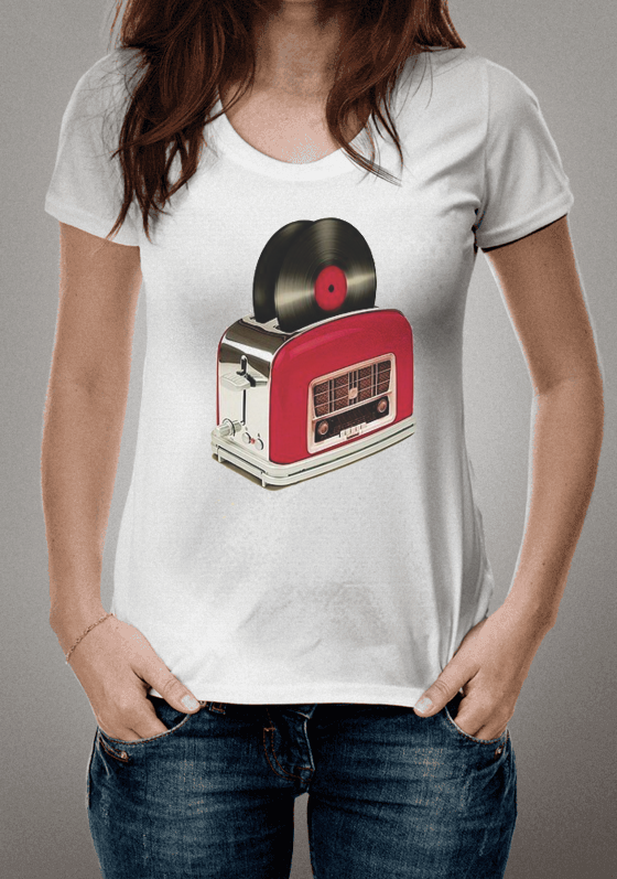 Toca discos torradeira