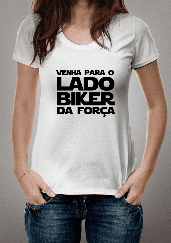 Nome do produto  Venha para o lado Biker da força - Estampa Preta