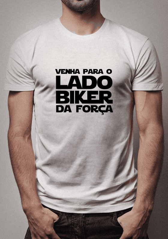 Nome do produto  Venha para o lado Biker da força - Estampa Preta