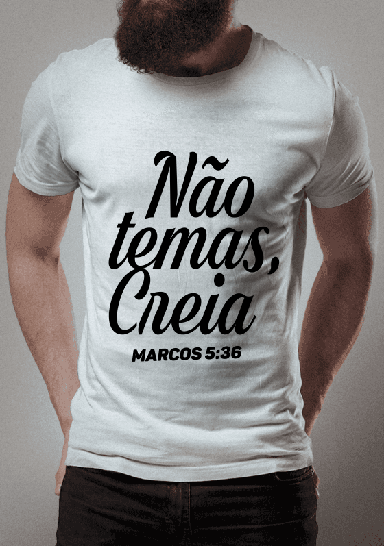 Nome do produto  Verso Bíblico - Não temas, Creia.