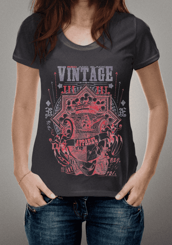 Nome do produto  Vintage - Red and Black