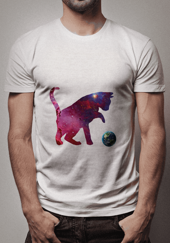 Who run the world? Cats! - Gato universo brincando com a Terra