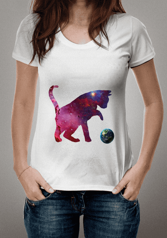 Who run the world? Cats! - Gato universo brincando com a Terra