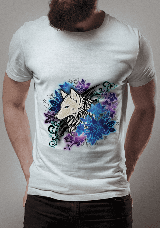 Wolf and Flowers