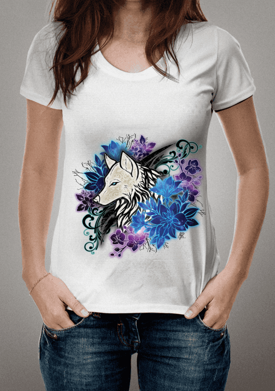 Wolf and Flowers