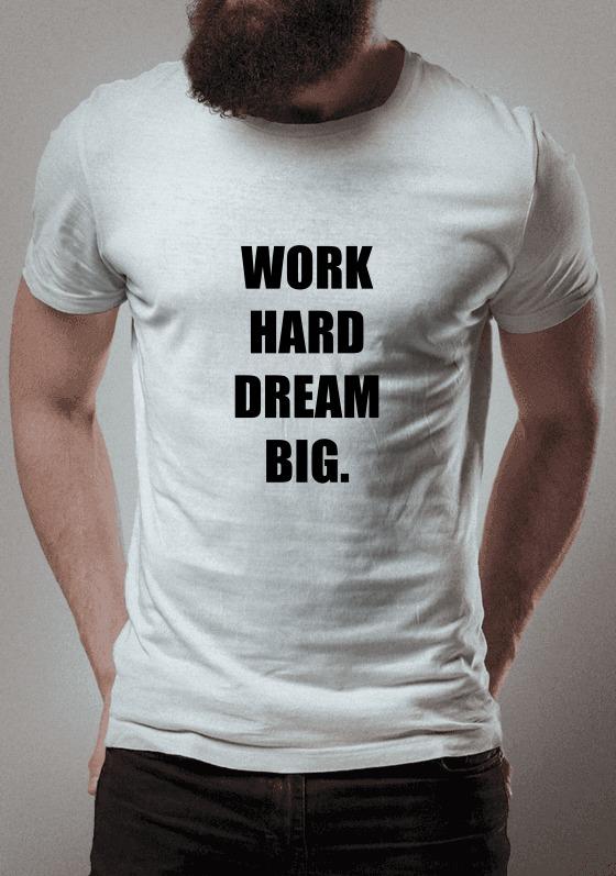 Nome do produto: work hard dream big